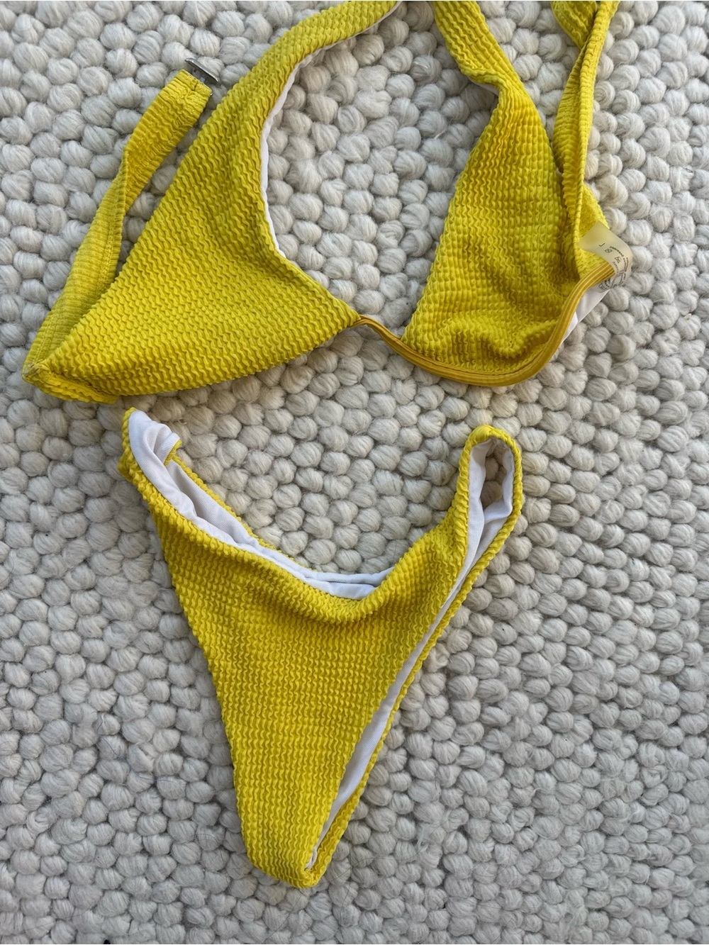 SHEIN Yellow Textured Bikini Set - Picture 2 of 4